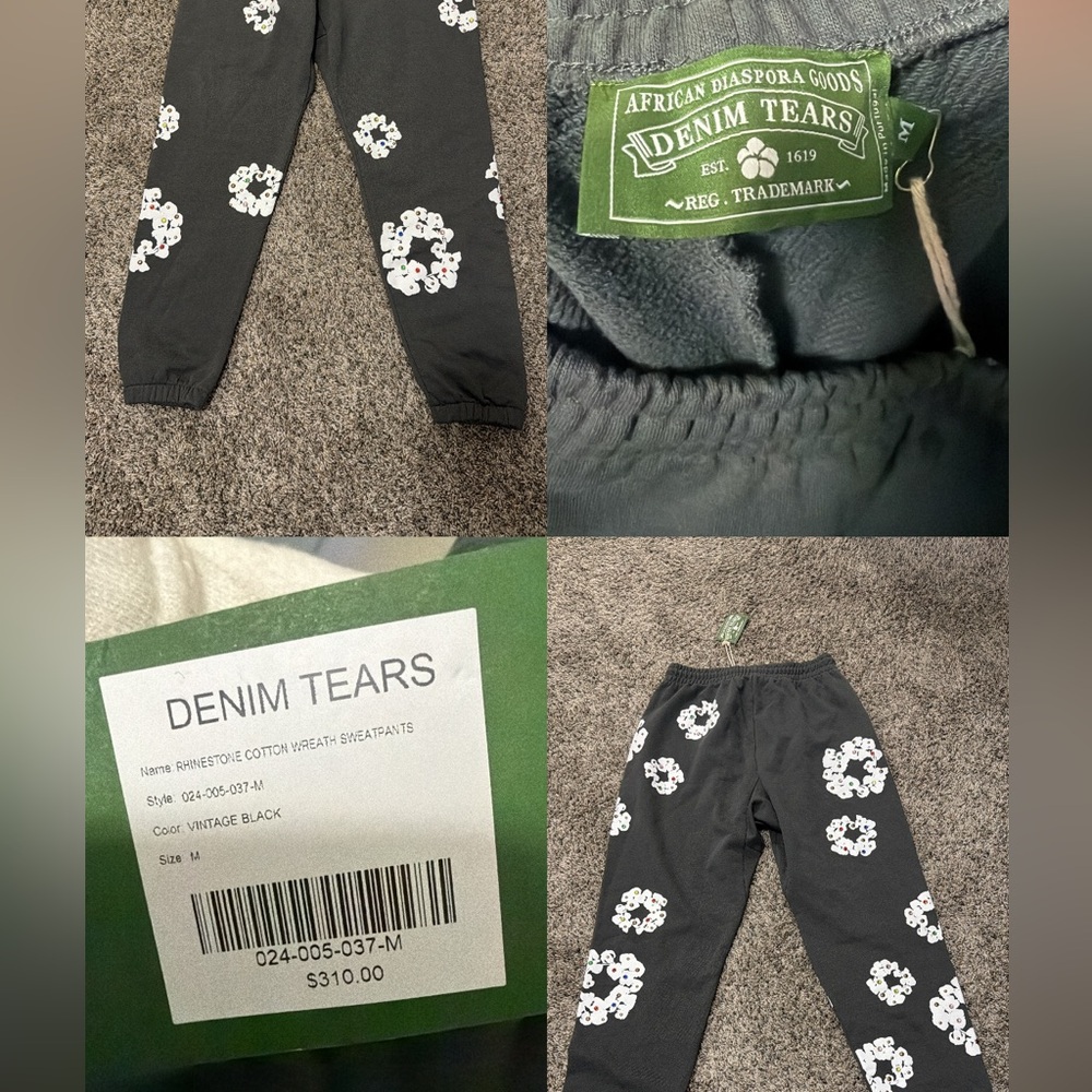 Unisex Grey Denim Tears Sweatpants